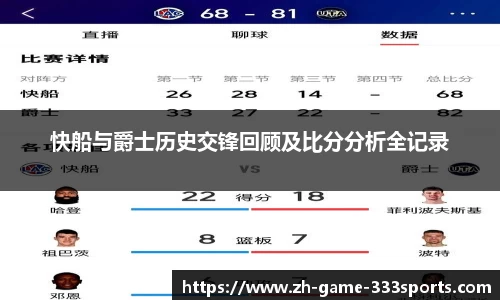 快船与爵士历史交锋回顾及比分分析全记录